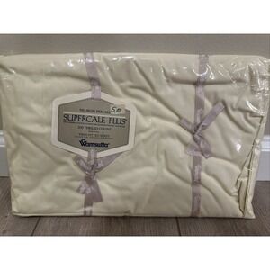 Vtg Wamsutta Supercale Plus 200 Thread Count Cotton Poly Twin Fitted Sheet Cream